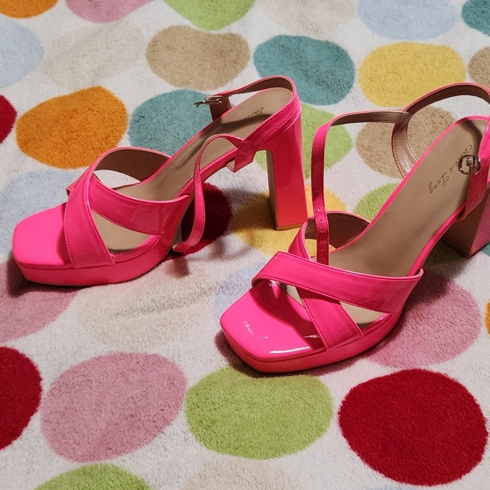 Elisabet Tang Chunky Pink "Barbie" Heels